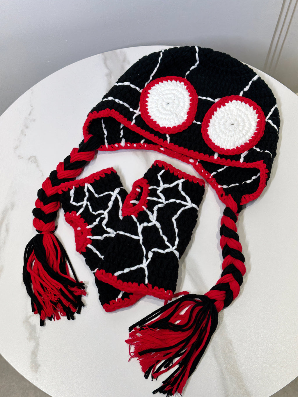 Spidey Handmade Hat & Gloves From Across The Spiderverse (Miles & Gwen)